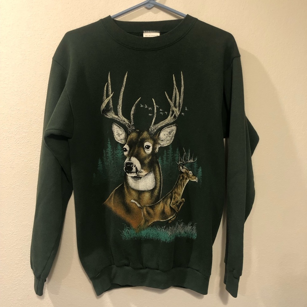 Vintage deer crewneck sweatshirt medium
